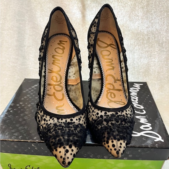 Sam Edelman Shoes - Sam Edelman’s Black Dot Tulle Heels (W 7.5)